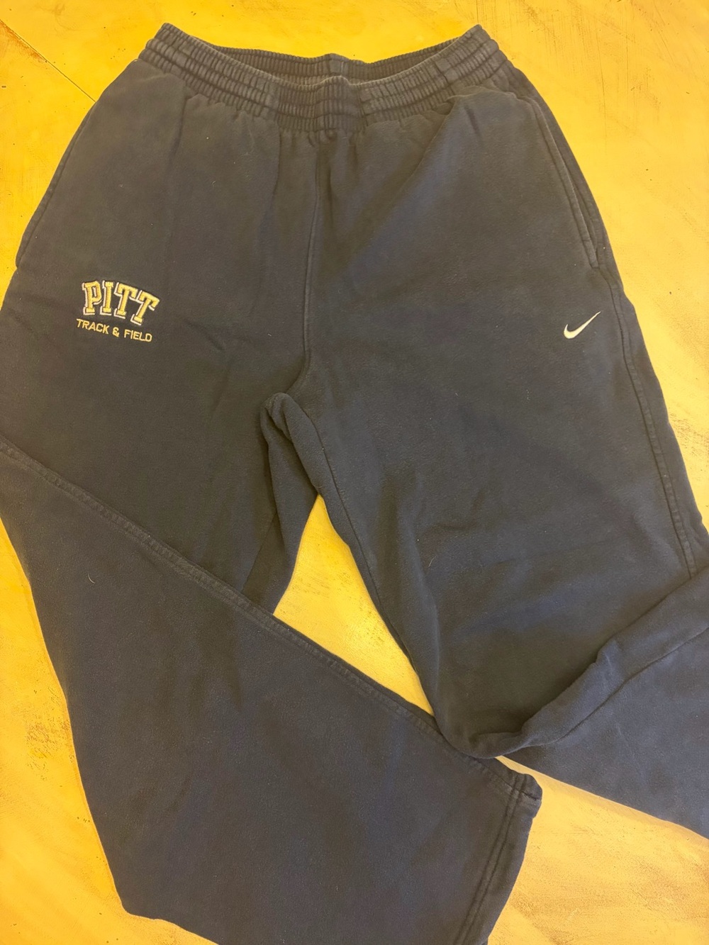 VTG Nike Team Sweatpants Pitt Panthers Mens S Blue Relaxed Fit Drawstring Bottom